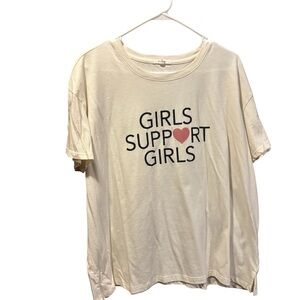 Maurices white Girls Support Girls graphic tee xl